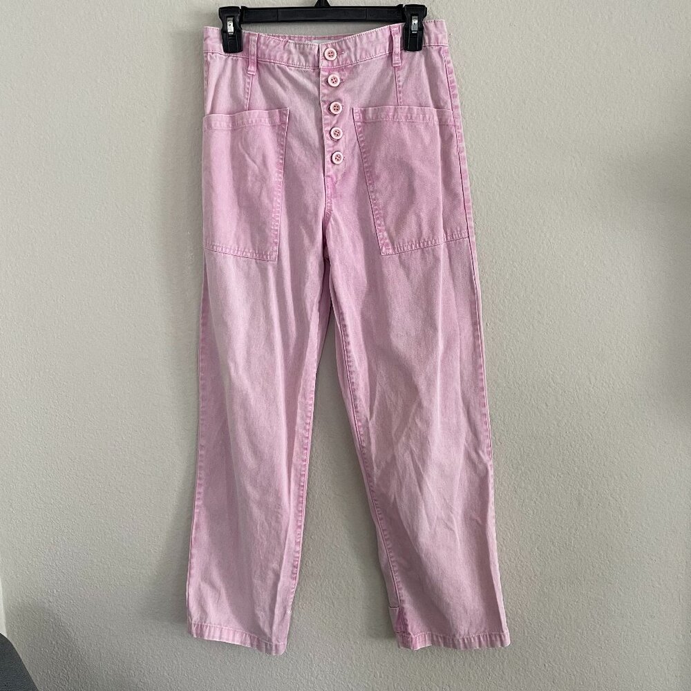 Pistola high-rise trousers button fly pink cropped pants